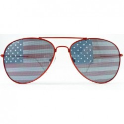 Aviator 3 American Flag Aviator Sunglasses Red White Blue Frames - C011DVHGZ8R $17.02