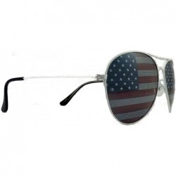 Aviator 3 American Flag Aviator Sunglasses Red White Blue Frames - C011DVHGZ8R $17.02