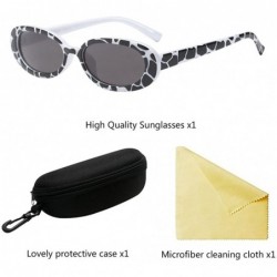 Oval Casual Resin Oval Retro Ladies Sunglasses Women Goggles & Glasses Case - Gray - C818G7SG4S6 $9.63