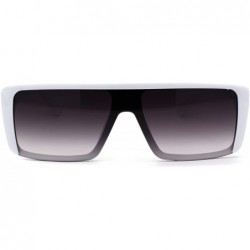 Shield Mens Mobster Half Plastic Flat Top Shield Retro Sunglasses - White Smoke - C5196ELZNQ8 $11.49