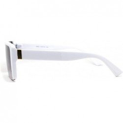 Shield Mens Mobster Half Plastic Flat Top Shield Retro Sunglasses - White Smoke - C5196ELZNQ8 $11.49