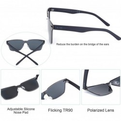 Square Rimless Mirrored Sunglasses One Piece Frameless Eyeglasses Men Women-100% UV400 Protection-Tr90 Unbreakable Frame - CY...