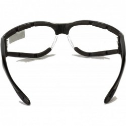 Sport Shield Sunglasses - Black Frame/Clear Lens - CY111J0UQEH $14.02