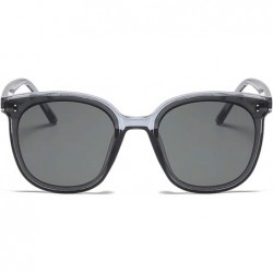 Round Round Oversized Sunglasses for Women Men UV Protection 8057 - Grey/Black - CG19642K86C $9.52