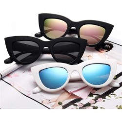 Cat Eye Women Cat Eye Sunglasses Retro Mirror Lens Sun Glasses Ladies Colorful Glasses UV400 - Black Gradual Gray - CR199QCYZ...