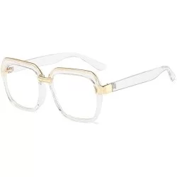 Square Fashion Ultralight Square Sunglasses Men Women Retro Red Pink Sunglasses UV400 - Transparent - CG193SOA48E $10.02