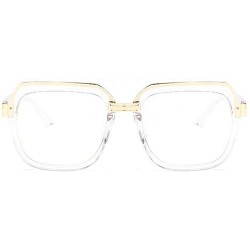 Square Fashion Ultralight Square Sunglasses Men Women Retro Red Pink Sunglasses UV400 - Transparent - CG193SOA48E $10.02