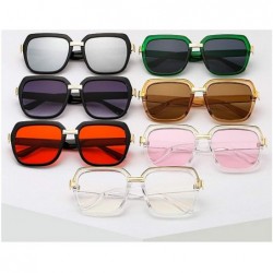 Square Fashion Ultralight Square Sunglasses Men Women Retro Red Pink Sunglasses UV400 - Transparent - CG193SOA48E $10.02