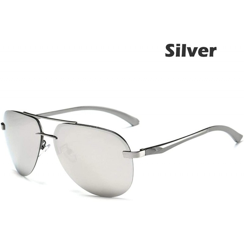 Oval Men's Polarized Sunglasses Metal Alloy Driving Glasses 100% UV400 Protection Goggles Eyewear Pilot - CF197A2859G $18.23