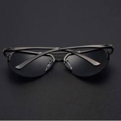 Oval Men's Polarized Sunglasses Metal Alloy Driving Glasses 100% UV400 Protection Goggles Eyewear Pilot - CF197A2859G $18.23