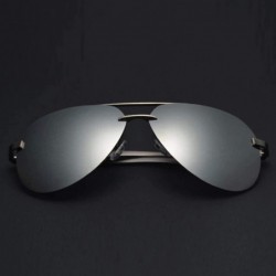 Oval Men's Polarized Sunglasses Metal Alloy Driving Glasses 100% UV400 Protection Goggles Eyewear Pilot - CF197A2859G $18.23