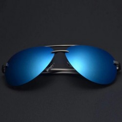 Oval Men's Polarized Sunglasses Metal Alloy Driving Glasses 100% UV400 Protection Goggles Eyewear Pilot - CF197A2859G $18.23