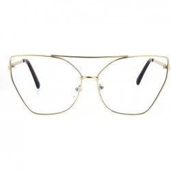 Square Womens Clear Lens Glasses Oversized Fashion Square Butterfly Metal Frame - Gold - CI186HYUKKU $21.66
