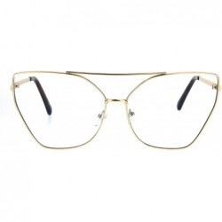 Square Womens Clear Lens Glasses Oversized Fashion Square Butterfly Metal Frame - Gold - CI186HYUKKU $11.12