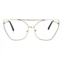 Square Womens Clear Lens Glasses Oversized Fashion Square Butterfly Metal Frame - Gold - CI186HYUKKU $21.66
