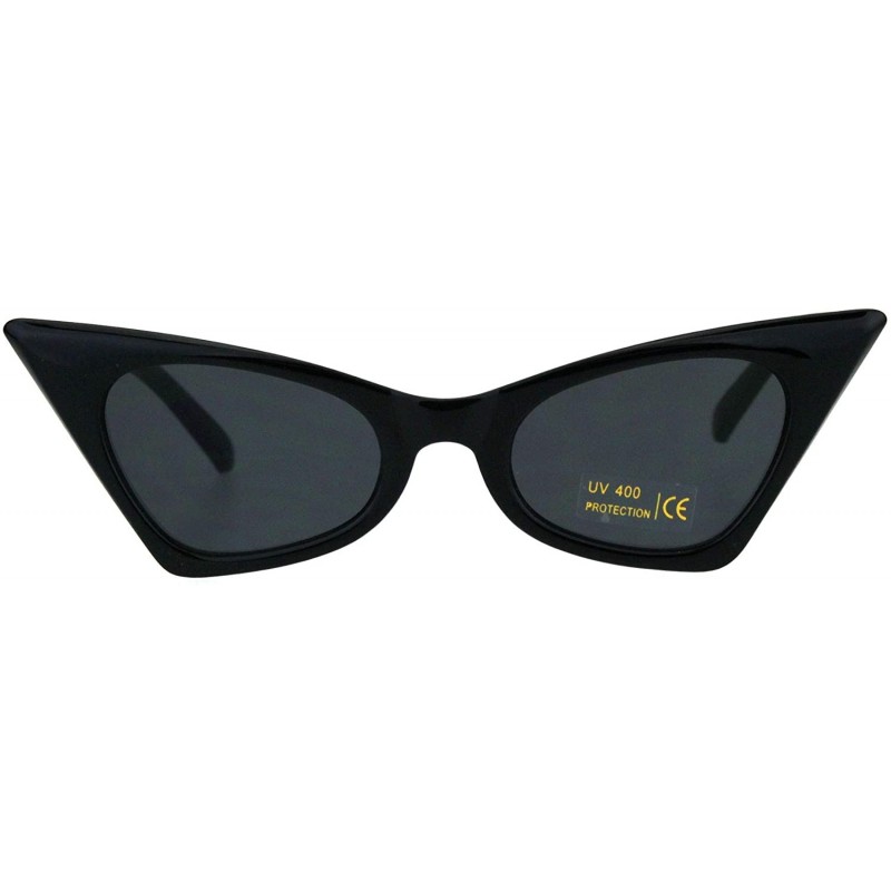Cat Eye Womens Hippie Color Lens Black Plastic Goth Cat Eye Sunglasses - Black - C118H0O6SC6 $10.87