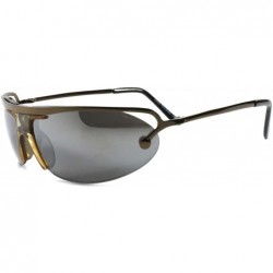 Sport Unique Rimless Motorcycle Riding Biker Cycling Outdoor Wrap Sport Sunglasses - Brown - CD189RH0GRG $23.33