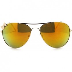 Aviator Ribbon Aviator Sunglasses Women's Classic Thin Metal Aviators - Gold - CQ11PT0SVVN $8.05