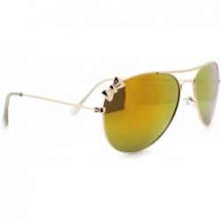 Aviator Ribbon Aviator Sunglasses Women's Classic Thin Metal Aviators - Gold - CQ11PT0SVVN $8.05