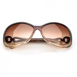 Oval Women Fashion Oval Shape UV400 Framed Sunglasses Sunglasses - Coffee - CZ194KZMYKX $13.59