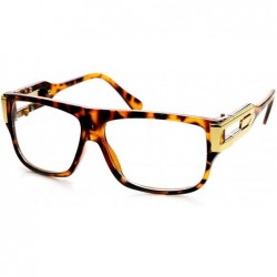 Aviator Classic Retro Double Hinged Clear Lens Aviator Glasses (Tortoise) - CG11KI3KU2J $18.48