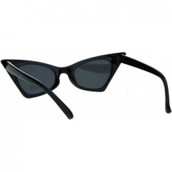 Cat Eye Womens Hippie Color Lens Black Plastic Goth Cat Eye Sunglasses - Black - C118H0O6SC6 $10.87