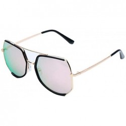 Round Polarized sunglasses female new trendy round face anti-ultraviolet net red sunglasses street shot glasses - Pink - C519...