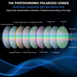 Sport Polarized Photochromic Driving z87 Sunglasses For Men Women Day and Night - Black Frame / Yellow Discolor Lens 1 - CD18...