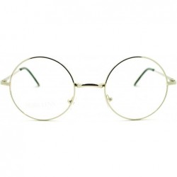 Round 70s Hippie Musician Circle Lens Iconic Groovy Wire Rim Fashion Glasses - Silver - C511I5R8QZN $10.89