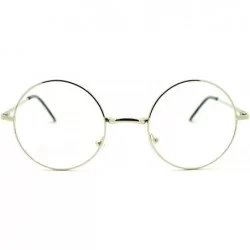 Round 70s Hippie Musician Circle Lens Iconic Groovy Wire Rim Fashion Glasses - Silver - C511I5R8QZN $17.52