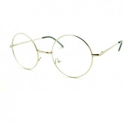 Round 70s Hippie Musician Circle Lens Iconic Groovy Wire Rim Fashion Glasses - Silver - C511I5R8QZN $10.89