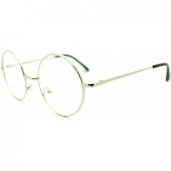 Round 70s Hippie Musician Circle Lens Iconic Groovy Wire Rim Fashion Glasses - Silver - C511I5R8QZN $10.89