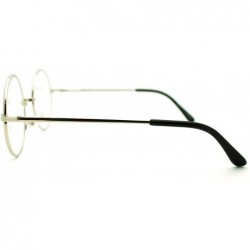 Round 70s Hippie Musician Circle Lens Iconic Groovy Wire Rim Fashion Glasses - Silver - C511I5R8QZN $10.89