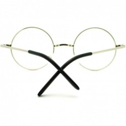 Round 70s Hippie Musician Circle Lens Iconic Groovy Wire Rim Fashion Glasses - Silver - C511I5R8QZN $10.89