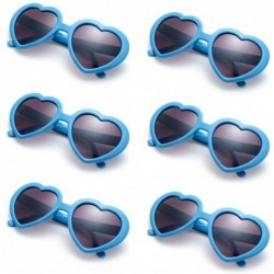 Rimless 6 Neon Colors Heart Shape Party Favors Sunglasses - Multi Packs - 6-pack Blue - C118DZT87Q9 $9.41