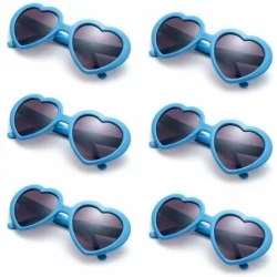 Rimless 6 Neon Colors Heart Shape Party Favors Sunglasses - Multi Packs - 6-pack Blue - C118DZT87Q9 $23.37