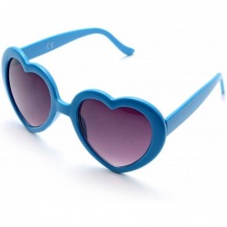 Rimless 6 Neon Colors Heart Shape Party Favors Sunglasses - Multi Packs - 6-pack Blue - C118DZT87Q9 $9.41