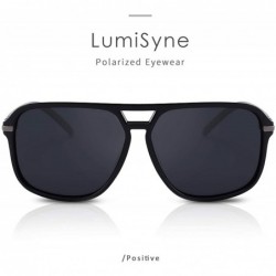 Goggle Polarised Driving Sunglasses Mens Ultralight Square Frame Double Bridge UV400 Goggle Outdoor Travel Gift Box - CX18UXL...