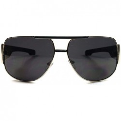 Square Classic Elegant Slick Oversized Mens Womens Swag Square Sunglasses - Silver / Black - CL18XD7UA94 $20.21