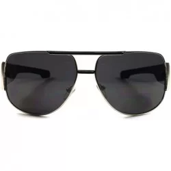 Square Classic Elegant Slick Oversized Mens Womens Swag Square Sunglasses - Silver / Black - CL18XD7UA94 $10.86