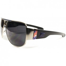 Square Classic Elegant Slick Oversized Mens Womens Swag Square Sunglasses - Silver / Black - CL18XD7UA94 $10.86