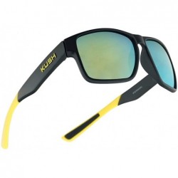 Sport Outdoor Dual Colored Sports Fashion Wraparound Square Mirrored Revo Lens Sunglasses For Men - CO18UCR92YI $22.40