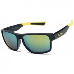 Sport Outdoor Dual Colored Sports Fashion Wraparound Square Mirrored Revo Lens Sunglasses For Men - CO18UCR92YI $12.27