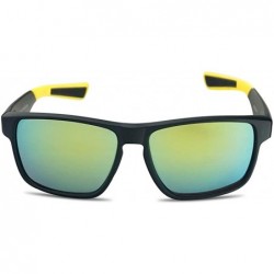 Sport Outdoor Dual Colored Sports Fashion Wraparound Square Mirrored Revo Lens Sunglasses For Men - CO18UCR92YI $12.27