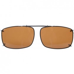 Rectangular Easyclip Spring Polarized Clip On Sunglasses - C60-brown - C112K8PQ9SZ $16.76