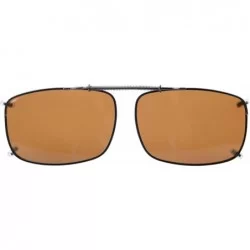 Rectangular Easyclip Spring Polarized Clip On Sunglasses - C60-brown - C112K8PQ9SZ $16.76
