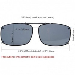 Rectangular Easyclip Spring Polarized Clip On Sunglasses - C60-brown - C112K8PQ9SZ $10.95