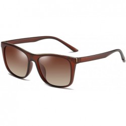 Rectangular HD Polarized Sunglasses for Men and Women Matte Finish Sun Glasses Color Mirror Lens 100% UV Blocking - C - C9197...