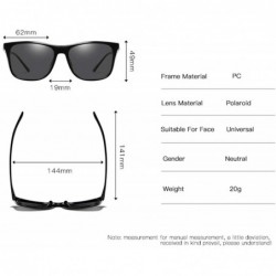 Rectangular HD Polarized Sunglasses for Men and Women Matte Finish Sun Glasses Color Mirror Lens 100% UV Blocking - C - C9197...