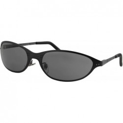Goggle Sunglasses for Men Sport Durable Oval Metal Frame Stylish Trendy - Black Metal Frame/ Black Lens - CT18LYC708Y $7.61